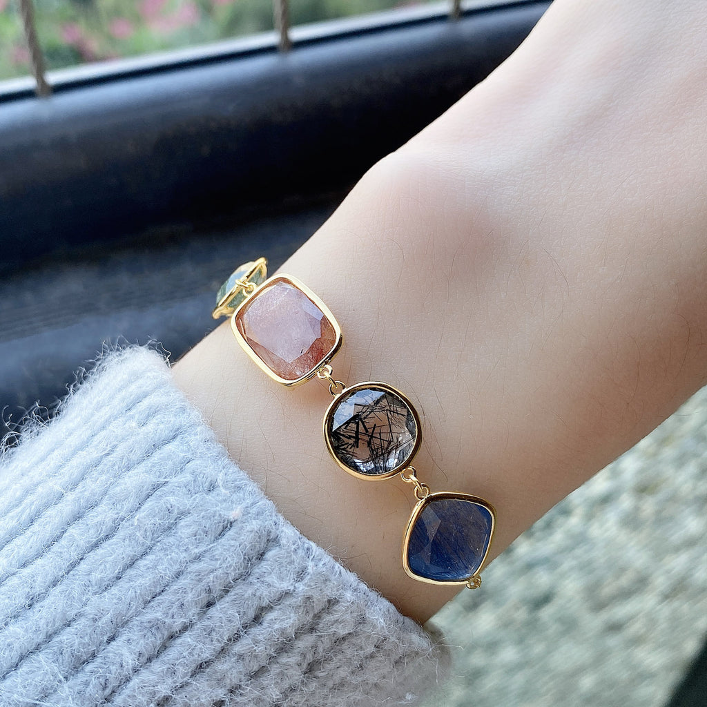 Gold Colorful Gemstone Bracelet