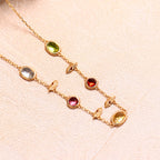 Gold Coloful Gemstone Necklace