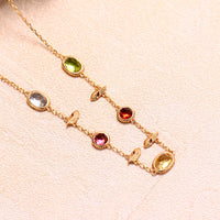 Gold Coloful Gemstone Necklace