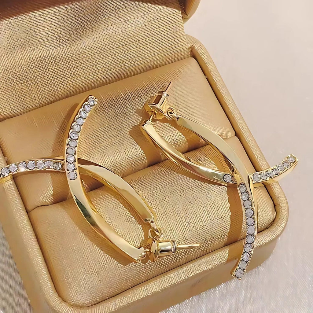 Gold Criss Cross Earrings