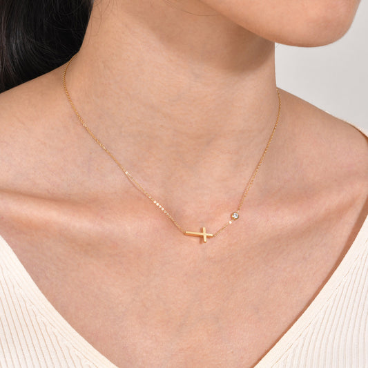 Gold Cross Pendant Necklace