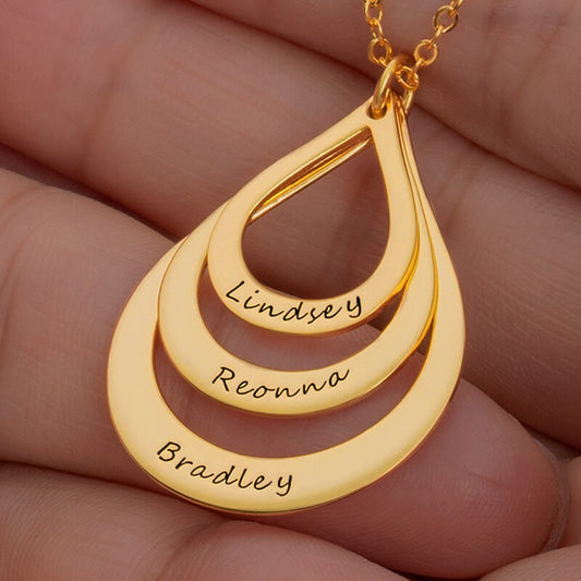 Gold Custom Engraving Name Necklaces