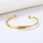 Gold Custom Name Engraved Bracelet