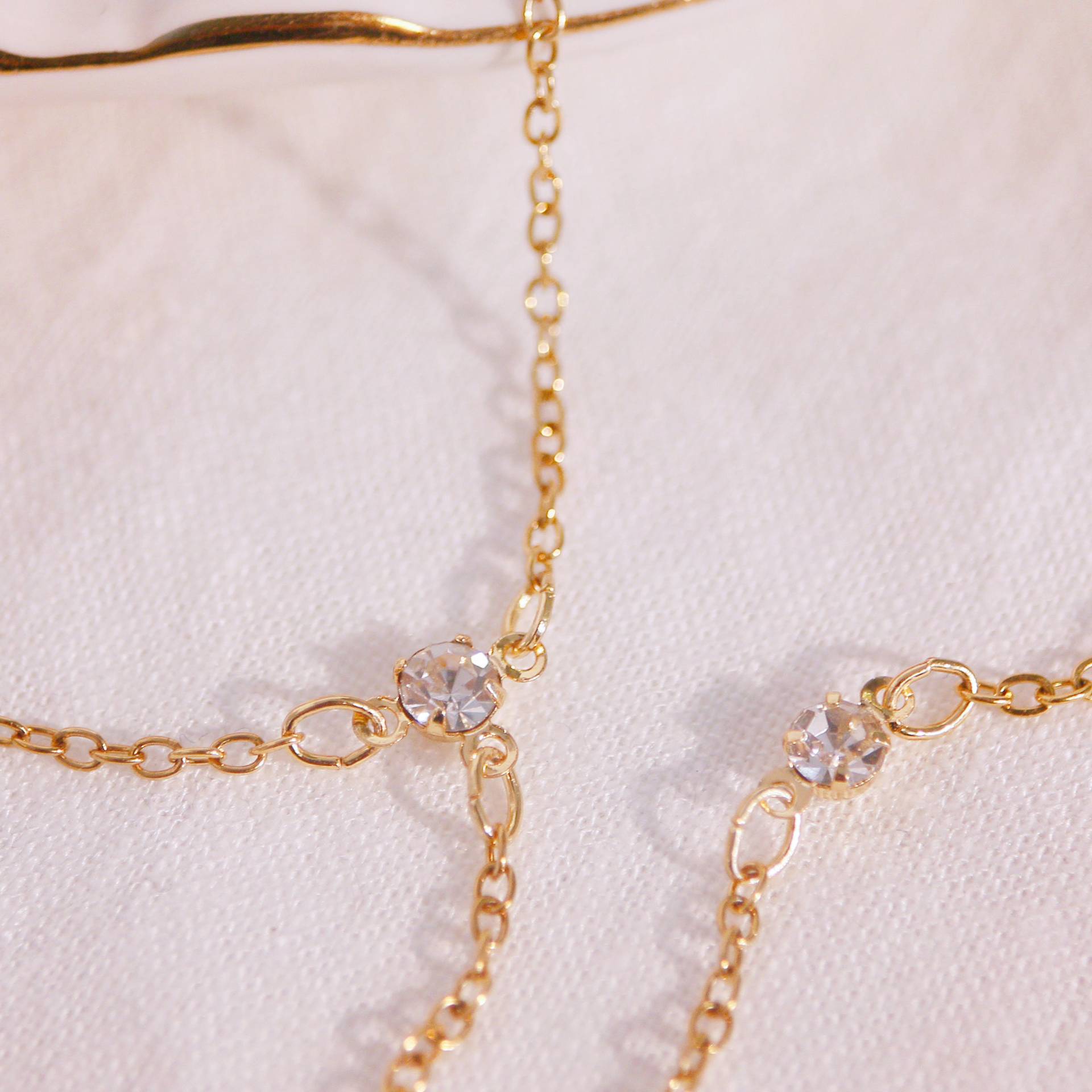 Gold Diamond Link Anklet