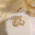 Gold Eyes Stone Diamond Earrings