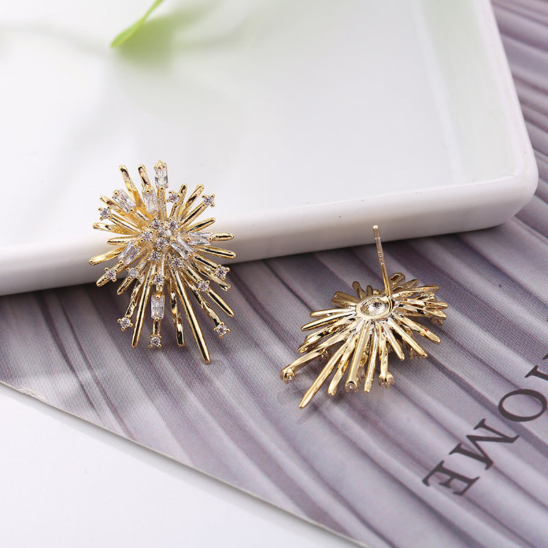 Gold Fireworks Diamond Earrings