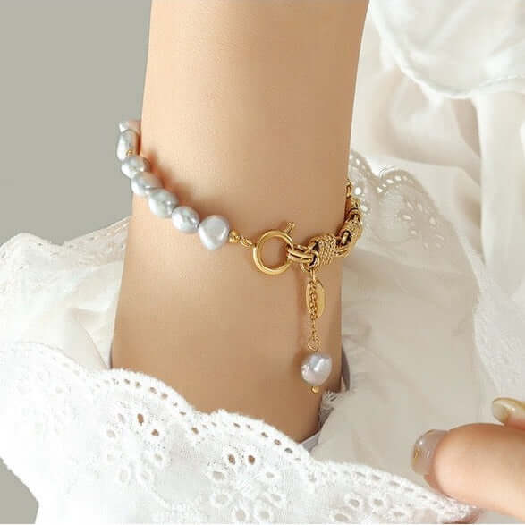 Gold Fresh Water Pearl Bracelet