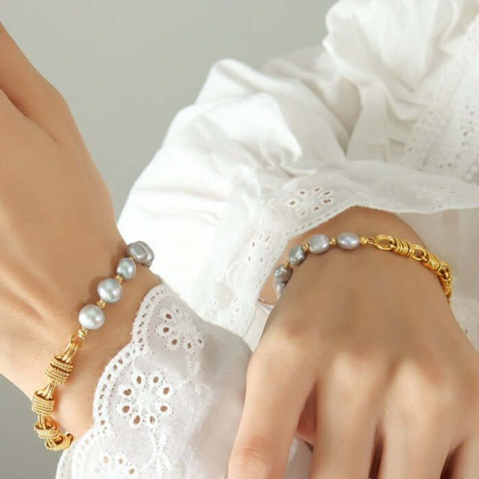 Gold Freshwater Pearl Bracelet