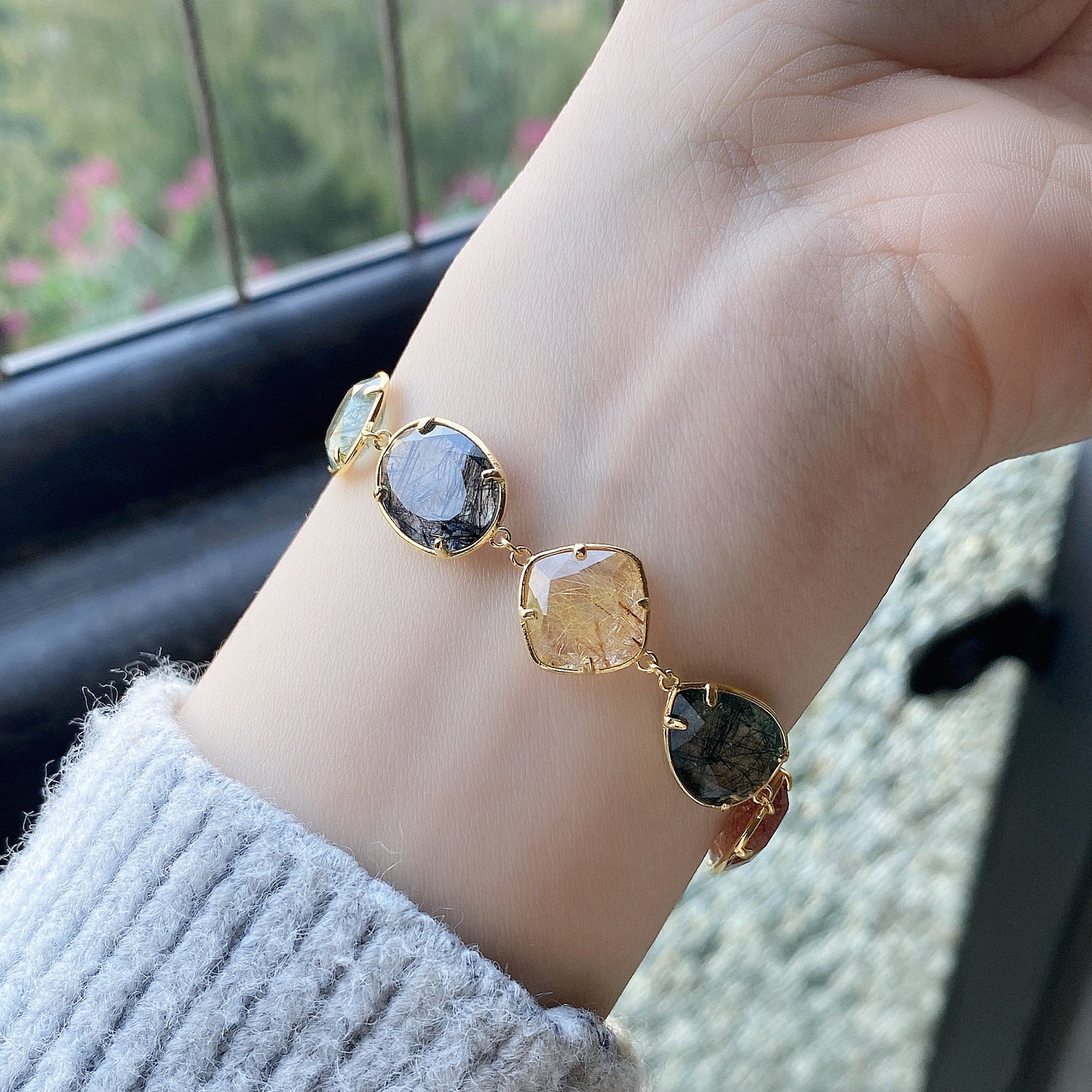 Gold Gemstone Bracelet