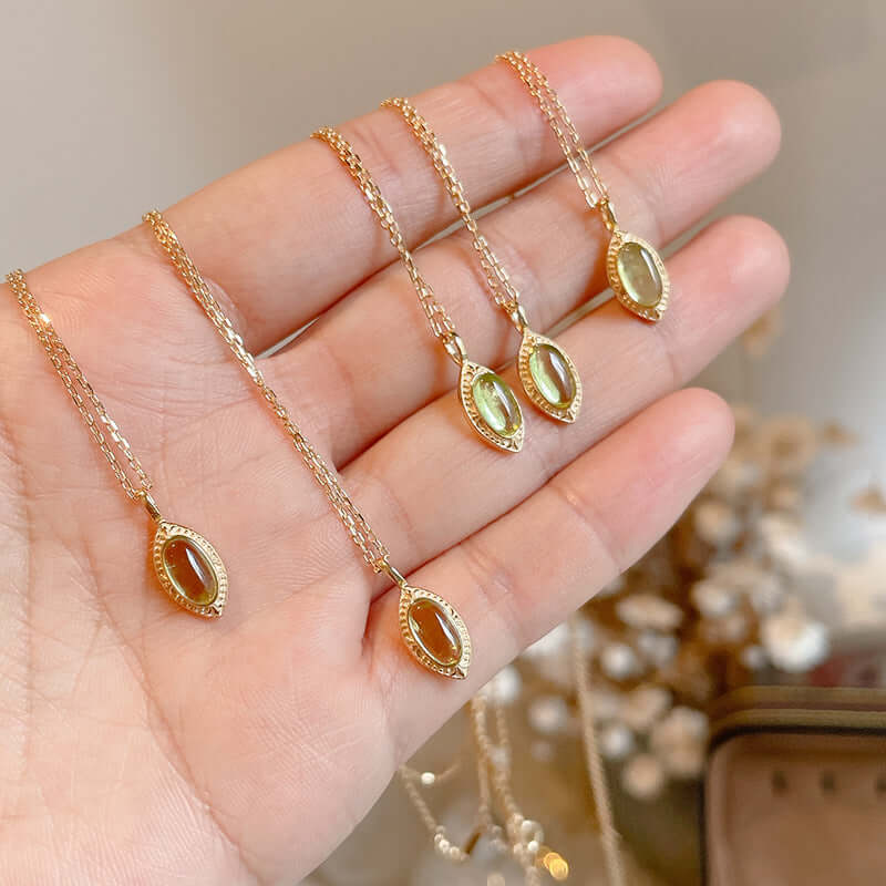 Gold Gemstone Peridot Necklace