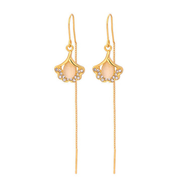 Gold Ginkgo Leaf Jewelry Earrings
