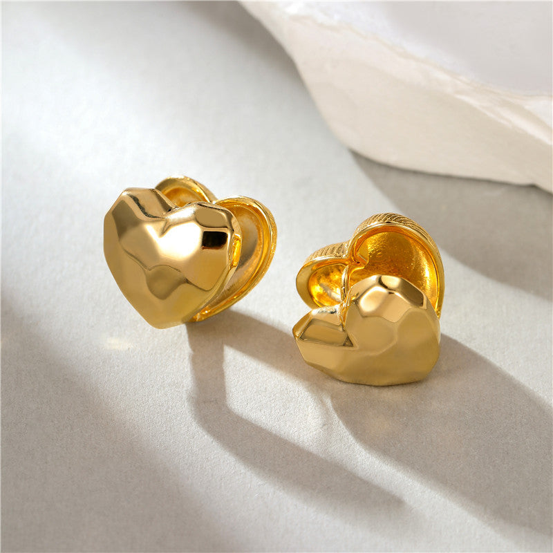 Gold Heart Earrings