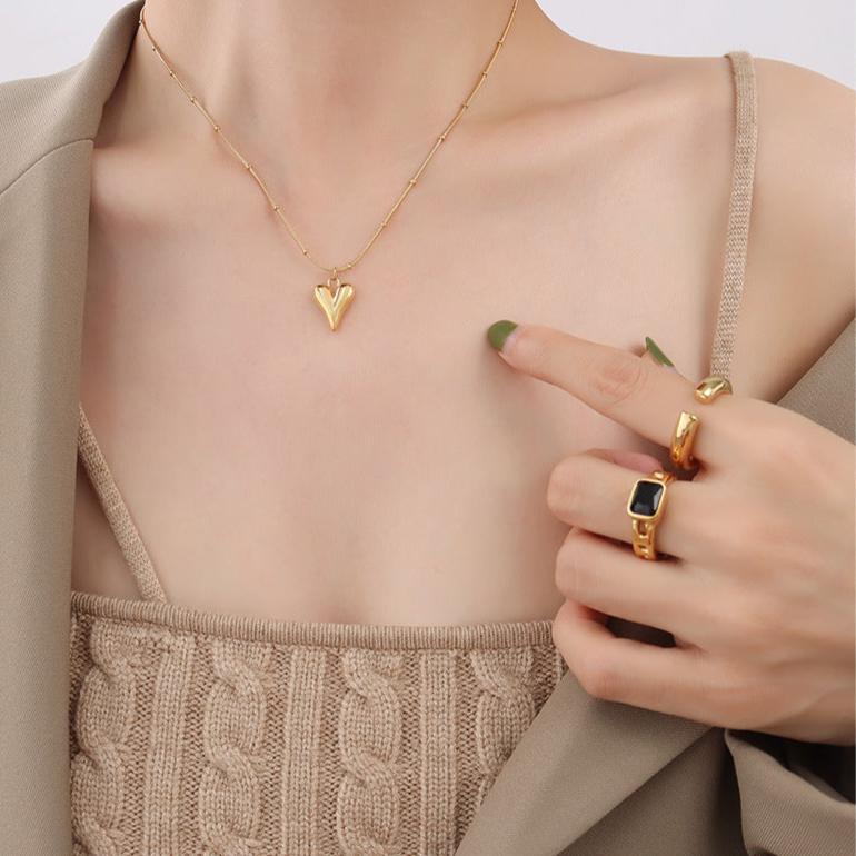 Gold Heart Satellite Necklace