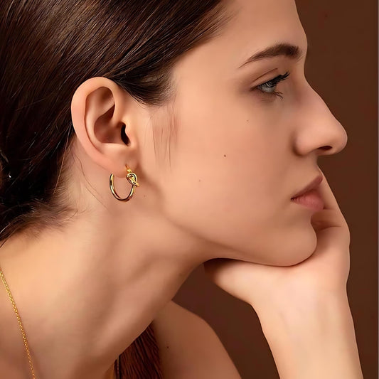 Gold Knot Hoops Earrings