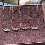 Gold Minimalist Opal Jewelry Necklace