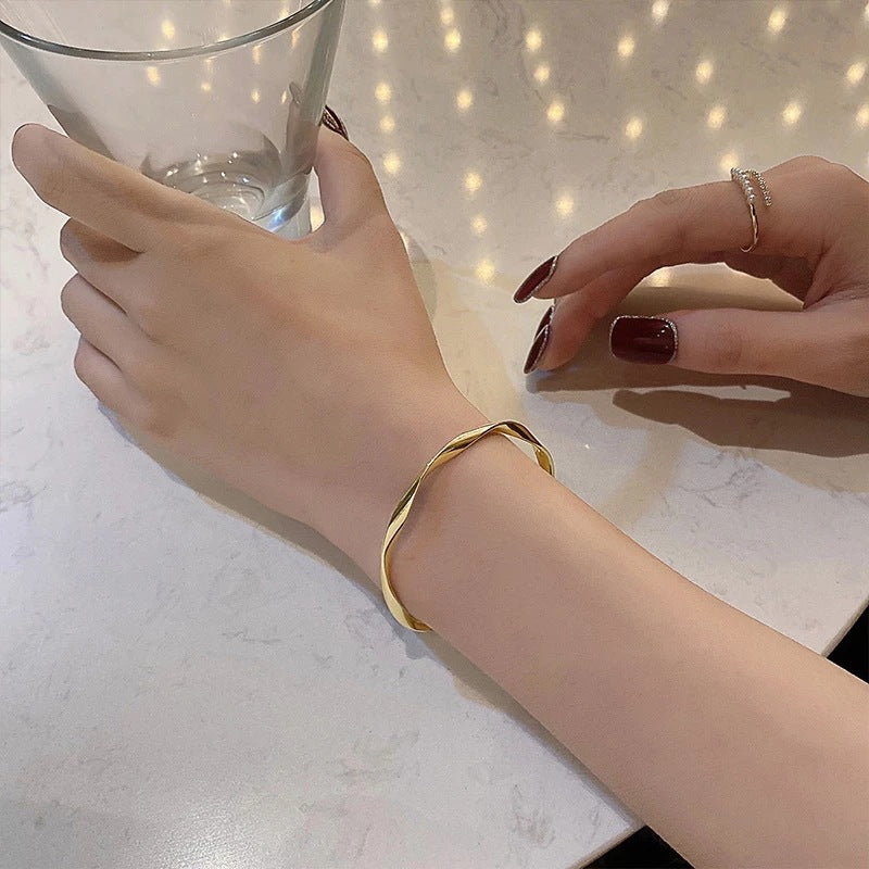 Gold Mobius Open Cuff Bracelet