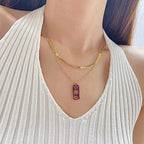 Gold Moon Star Layering Necklace