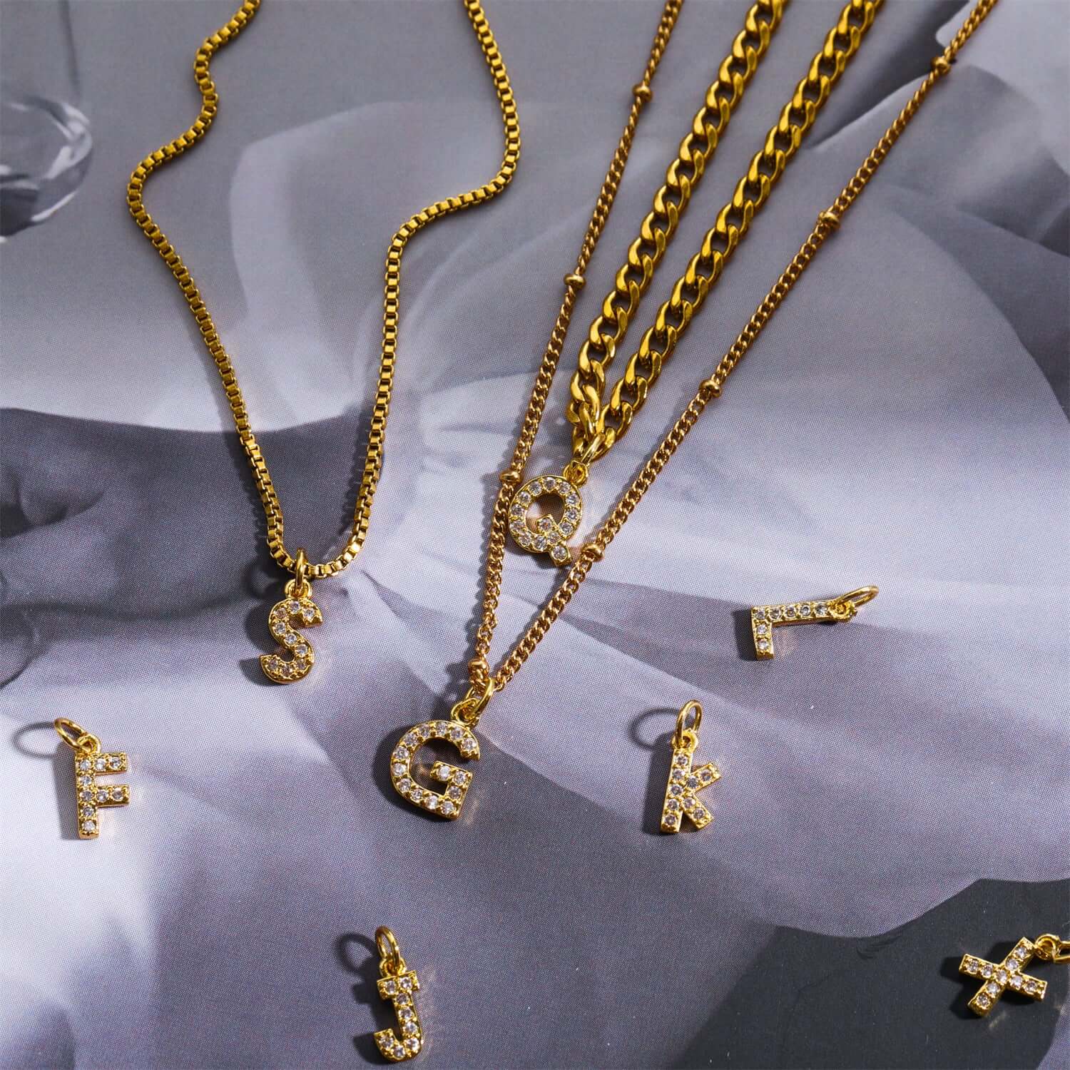 Gold Opulent Alphabet Pendant Necklace