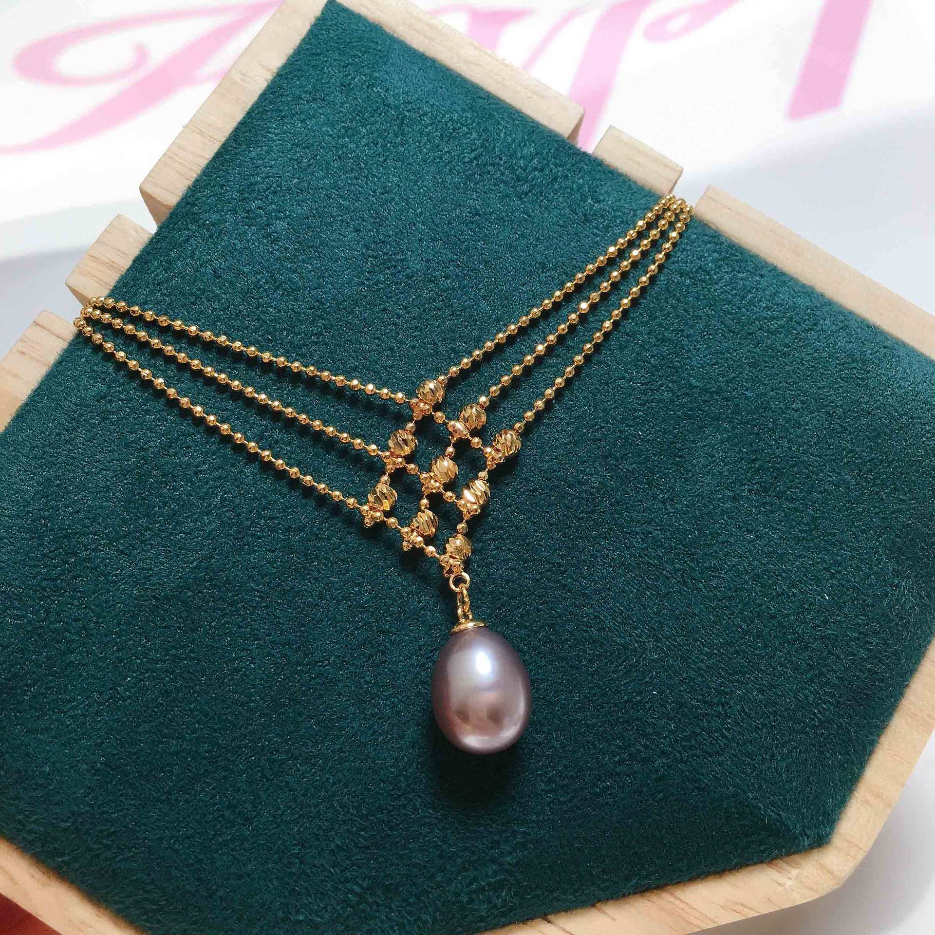 Gold Pearl Layering Necklace