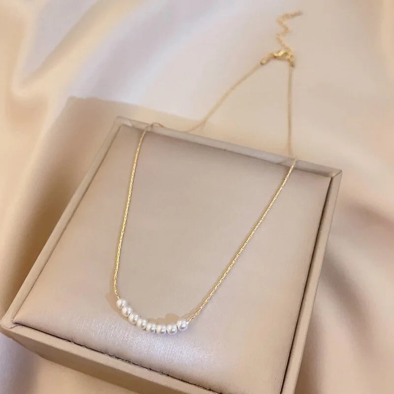 Gold Pearl Necklace