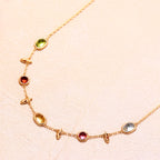 Gold Peridot Citrine Topaz Necklace