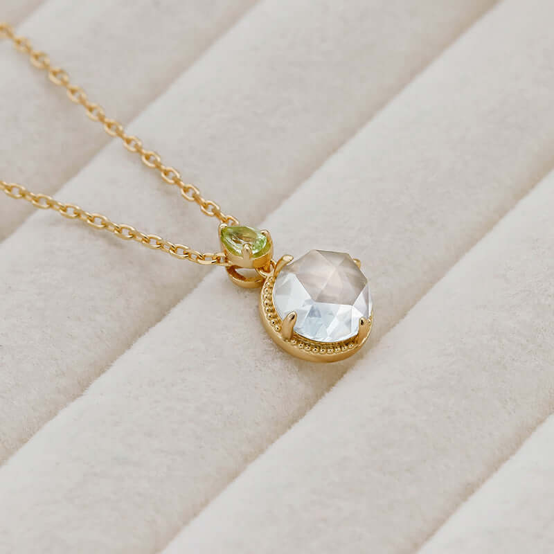 Gold Peridot Crystal Necklace