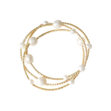 Baroque Freshwater Pearl 2 Way Layer Wrap Bracelet 