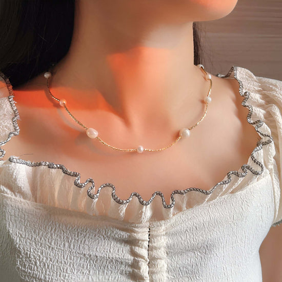 Gold Plated Baroque_Pearl_Necklace