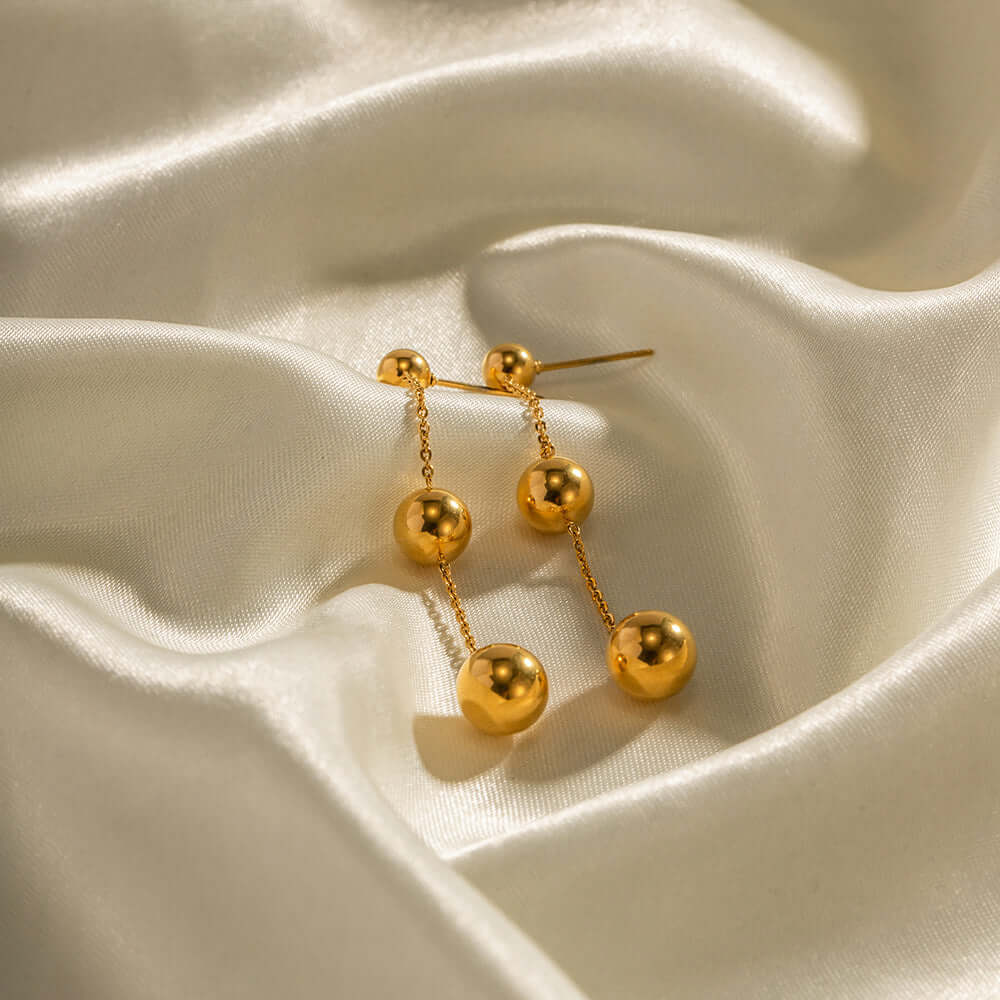 18K Gold Plated Irregular Beads Dangle Earrings | JDE132