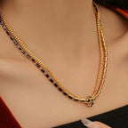 Gold_Plated_Black CZ_Strand_Necklace