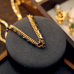 Gold Plated Black Layering Necklace