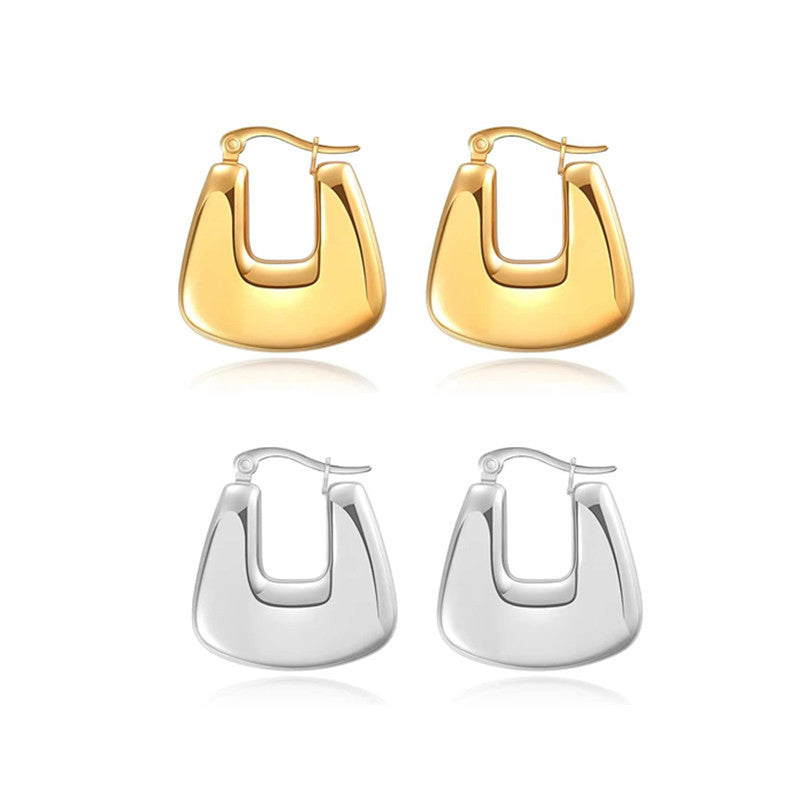 18K Gold Plated Bold Square Hoop Earrings
