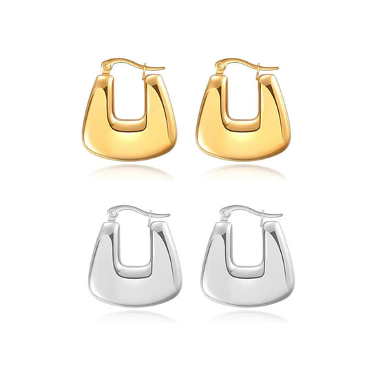 18K Gold Plated Bold Square Hoop Earrings