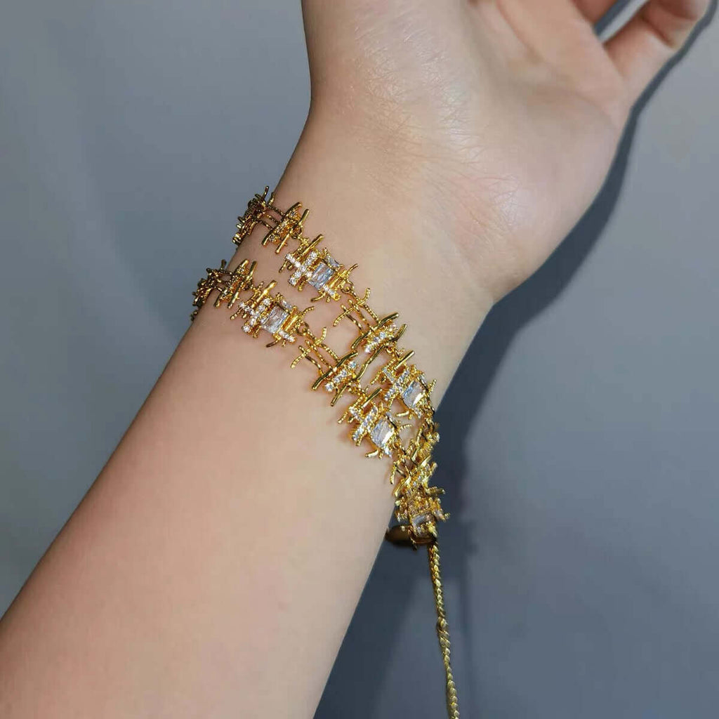 Gold PlatedBraided Woven Bracelet