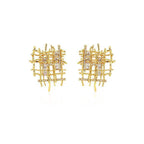 Gold Plated Braided Woven Earrings 