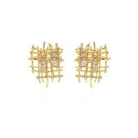 Gold Plated Braided Woven Earrings 