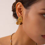 18K Gold Plated Chunky Butterfly Stud Earrings