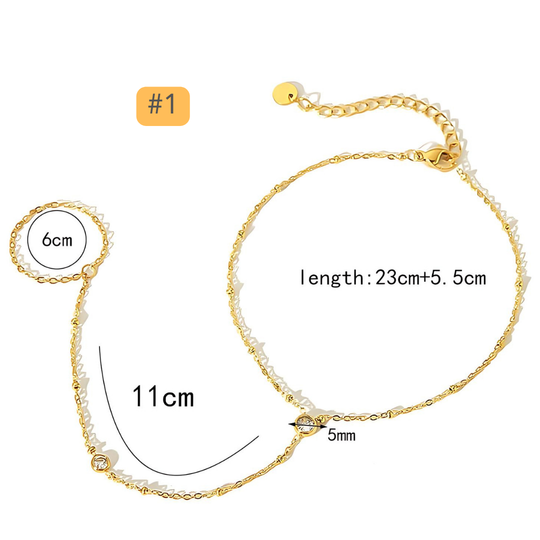 Gold Plated CZ Link Anklet