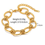 18K Gold Plated Stainless Steel Chunky Chain Bracelet and Necklace