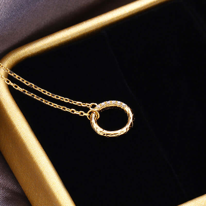 Gold Plated Diamonds Ring Pendant