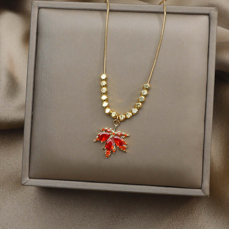 Gold Plated Maple Leaf Necklace