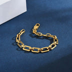 18K Gold Oval Link Chain Bracelet | QT2008