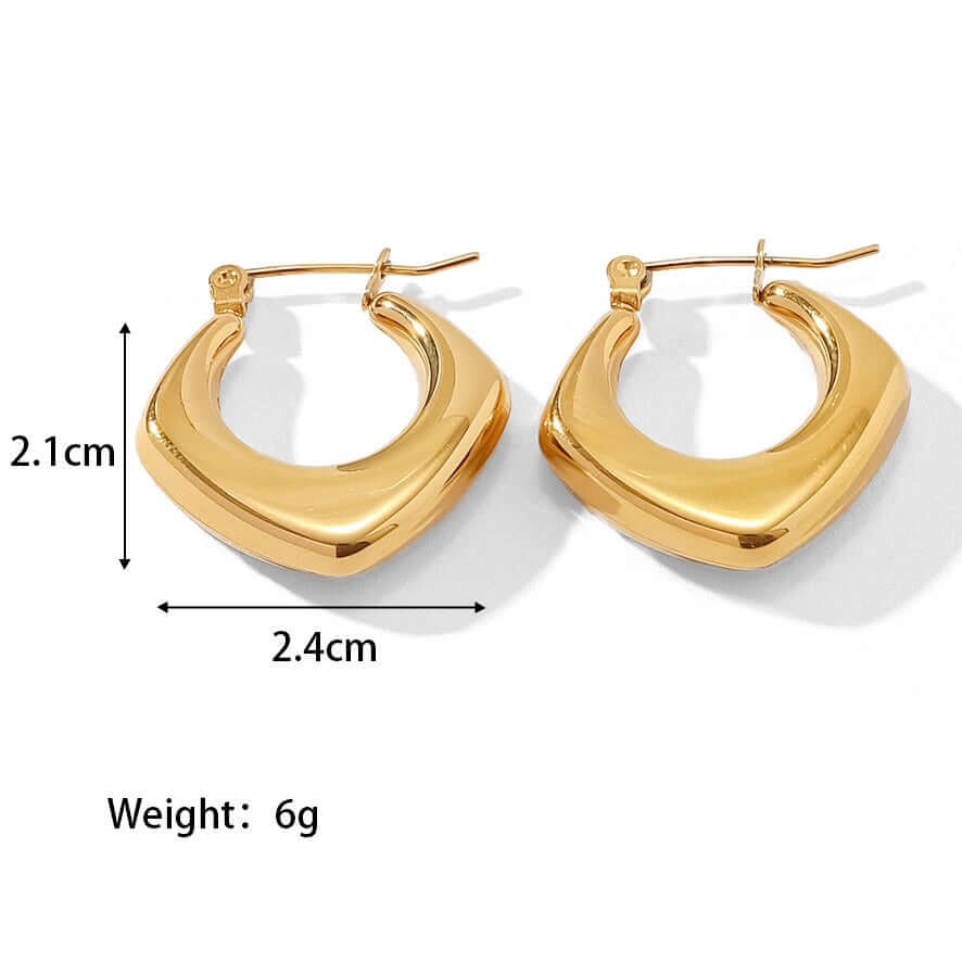 18K Gold Plated Geometric Hoop Earrings