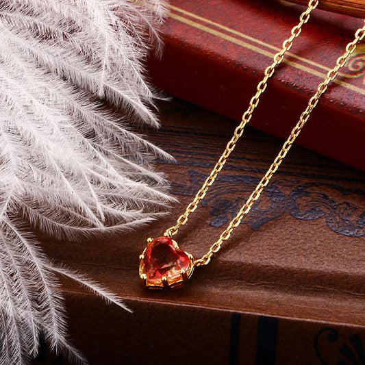 Gold Plated Red Tourmaline Necklace