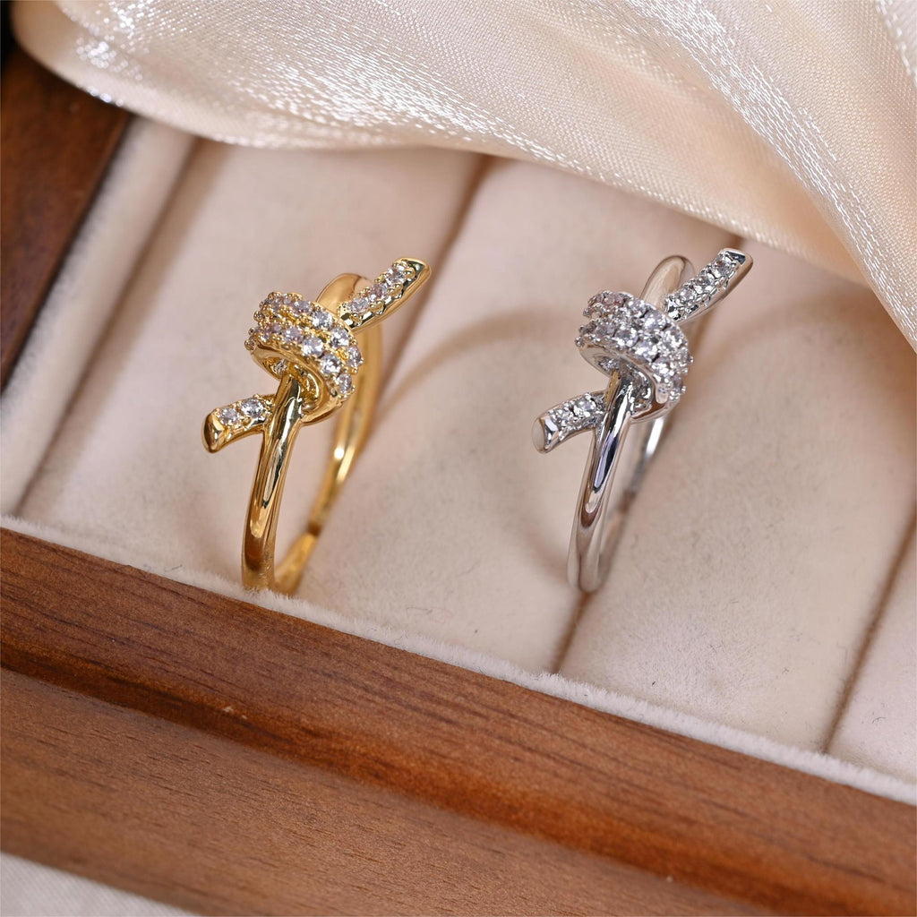 Simple Gold Plated Twisted Knot Ring