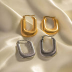 18K Gold Plated Chunky U Shape Hoop Earrings