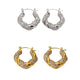 18K Gold Plated Irregular Blaid Hoop Earrings