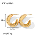 18K Gold Plated Chic C Hoop Earrings