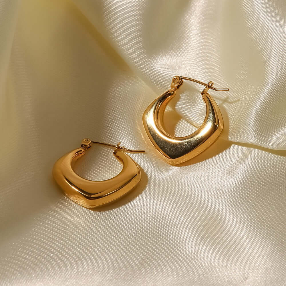 18K Gold Plated Geometric Hoop Earrings