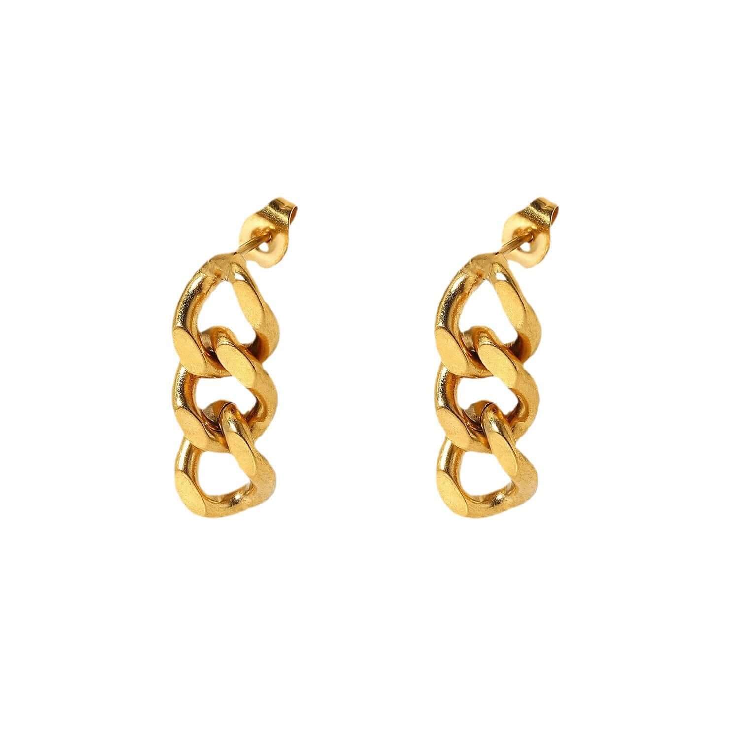 18K Gold Plated Minimal Chain Drop Earrings